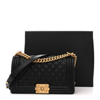 Caviar Quilted Medium Boy Flap Black
