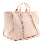 Mixed Fibers Calfskin Medium Deauville Tote Beige