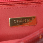 Sequin Quilted Medium Chanel 19 Flap Coral