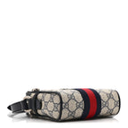 GG Supreme Monogram Textured Calfskin Web Mini Ophidia Messenger Beige Blue