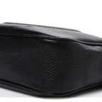 Pebbled Calfskin Small Soho Disco Bag Black
