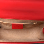 Calfskin Studded Small Padlock Shoulder Bag Hibiscus Red