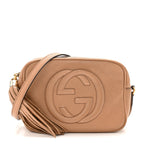 Pebbled Calfskin Small Soho Disco Bag Camelia