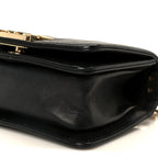 Lambskin Chevron Quilted Mini Boy Flap  Black