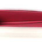 Caviar Quilted Perforated Metal CC Wallet On Chain WOC White