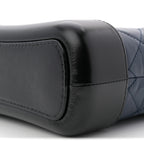 Aged Calfskin Quilted Small Gabrielle Hobo Navy Black