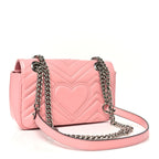 Calfskin Matelasse Mini GG Marmont Shoulder Bag  Wild Rose