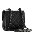 Lambskin Quilted Mini Trendy CC Clutch With Chain So Black