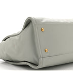 Calfskin Embossed Small Deauville Tote Light Blue