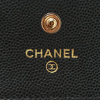 Caviar Quilted Compact Boy Wallet Black
