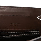 Polished Saddle Calfskin Peggy Clutch Deep Brown