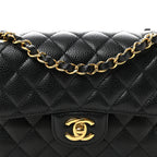 Caviar Quilted Small Double Flap Black