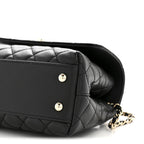 Caviar Quilted Mini Coco Handle Flap Black