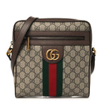 GG Supreme Monogram Web Small Ophidia Messenger Bag Brown