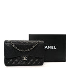 Caviar Quilted Jumbo Double Flap Black
