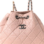 Aged Calfskin Quilted Small Gabrielle Backpack Pink