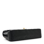 Lambskin Quilted Medium Double Flap Black