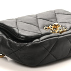 Goatskin Quilted Chanel 19 Waist Bag Black