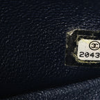 Lambskin Quilted Jumbo Double Flap Navy