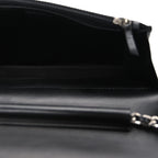 Lambskin Camellia Studded Wallet on Chain WOC Black