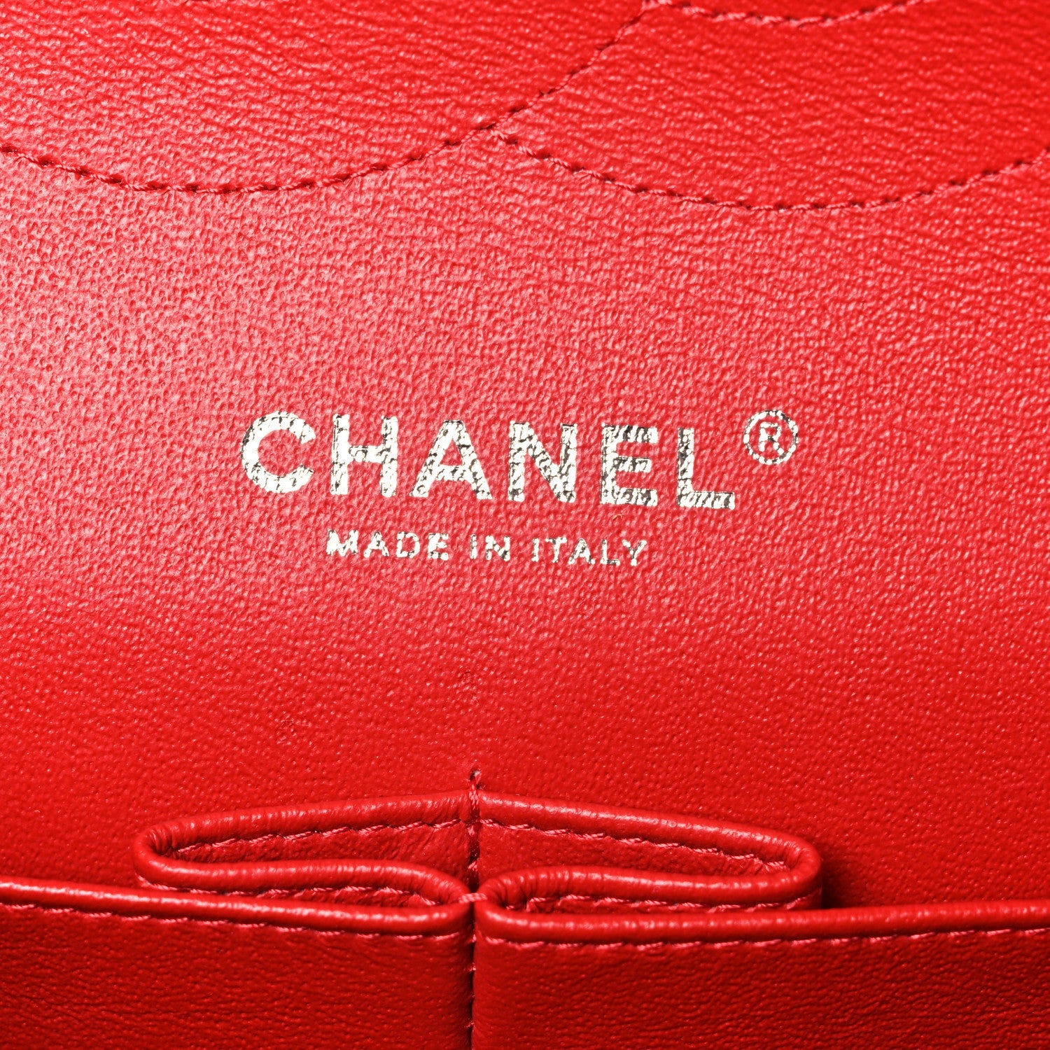 Lambskin Quilted Jumbo Double Flap Red