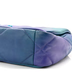 Tie Dye Calfskin Quilted Medium Chanel 19 Flap Blue Purple