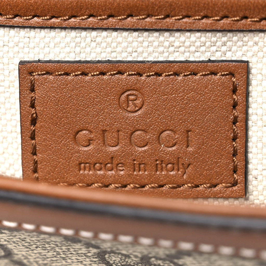 GG Supreme Monogram Duomo Lux Horsebit 1955 Soft Small Shoulder Bag Beige Ebony Sundial