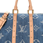 Denim Monogram New LV Remix Keepall Bandouliere 45 Blue
