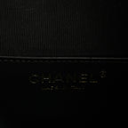 Shiny Crumpled Calfskin Quilted Medium Chanel 25 Handbag Black