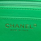 Lambskin Quilted Mini Square Flap Green