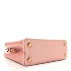 Metallic Taurillon Capucines BB Pearly Pink