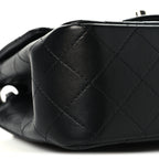Lambskin Quilted Mini Square Flap Black
