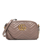 Calfskin Matelasse Small GG Marmont Chain Shoulder Bag Porcelain Rose