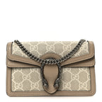 GG Supreme Monogram Textured Dollar Calfskin Super Mini Dionysus Shoulder Bag Beige Mystic White Oatmeal