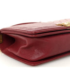 Caviar Chevron Quilted Medium Boy Flap Dark Red