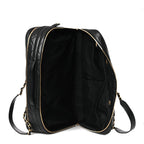 Shiny Grained Calfskin Quilted Large Travel Bowling Bag Black