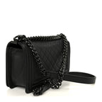Calfskin Quilted Medium Boy Flap So Black