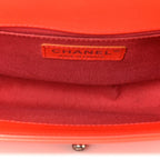 Lambskin Chevron Quilted Medium Boy Flap Red