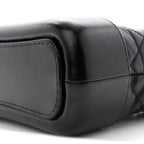 Aged Calfskin Quilted Small Gabrielle Hobo Black