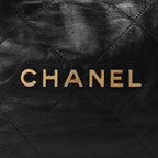 Shiny Calfskin Quilted Small Chanel 22 Black