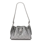 Metallic Caviar Quilted Mini Chanel 25 Handbag Anthracite