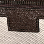 GG Supreme Monogram Textured Dollar Calfskin Web Medium Savoy Bowling Bag Beige Ebony New Acero