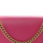 Dollar Calfskin Mini GG Marmont Chain Wallet Box Pink