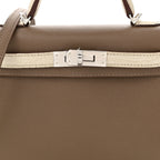 Madame Calfskin Matte Alligator Mini Kelly Sellier Touch 20 Etoupe Beton