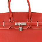 Taurillon Clemence Eclat Birkin 35 Sanguine White