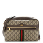 GG Supreme Monogram Web Small Ophidia Shoulder Bag Brown