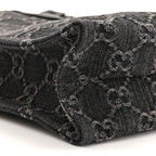 Denim GG Monogram Dollar Calfskin Mini Ophidia Tote Black Grey