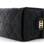 Washed Denim Quilted Mini Chanel 25 Handbag Black
