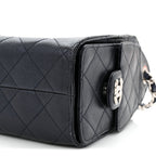 Metallic Caviar Quilted Mini Chanel 25 Handbag Dark Blue