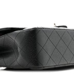 Caviar Quilted Medium Double Flap Black
